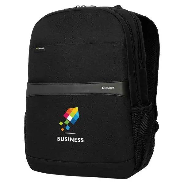 Targus GeoLite Eco Advanced Backpack 14″-16″ Black Ample storage space with various (zip) pockets Designed for a 15-16 inch laptop Interior made using recycled materials Exterior made with water-resistant material Personalise with a Thermal print in full colour Targus GeoLite Eco Advanced Backpack 14″-16″ Black Ample storage space with various (zip) pockets Designed for a 15-16 inch laptop Interior made using recycled materials Exterior made with water-resistant material Personalise with a Thermal print in full colour