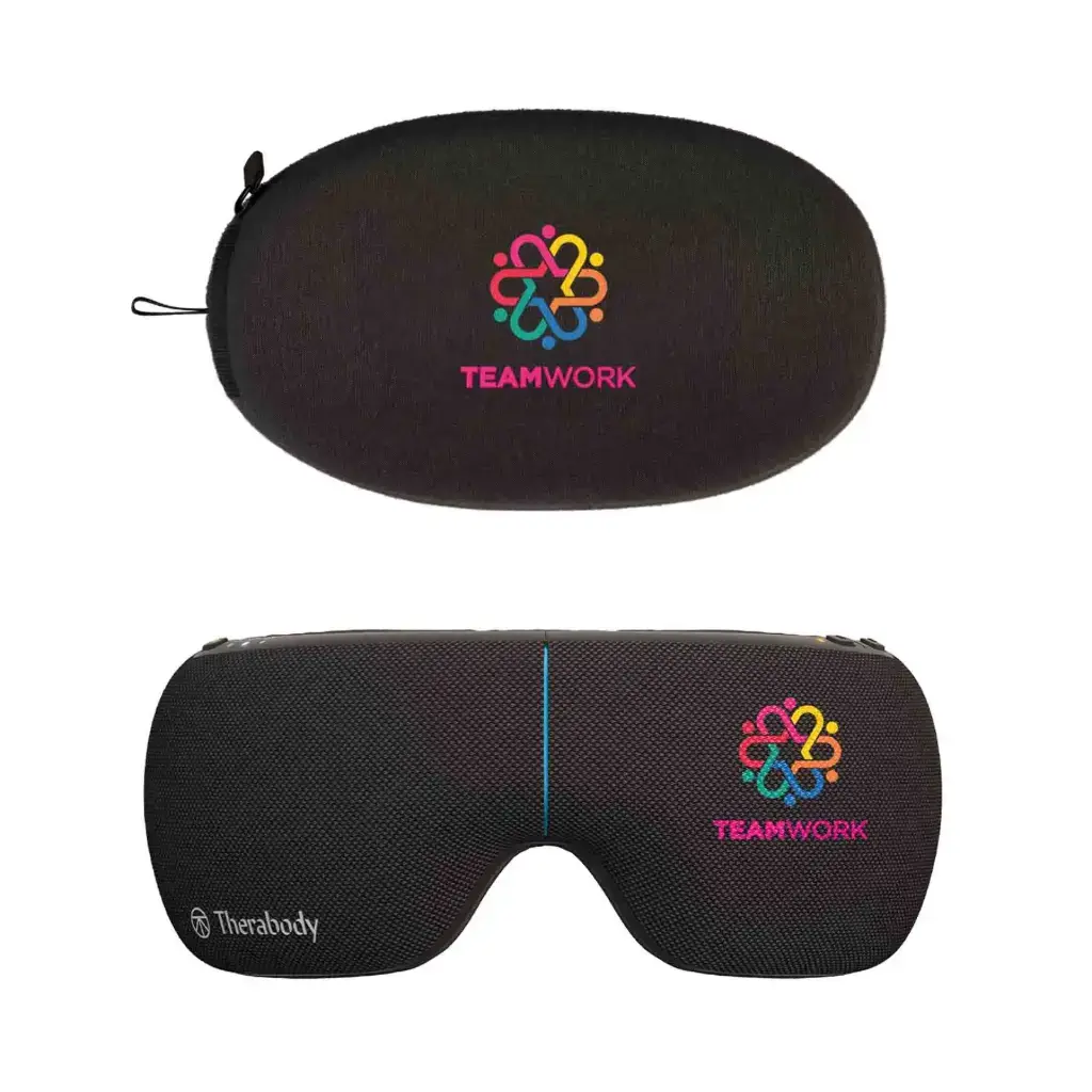 Therabody SmartGoggles 2.0 Black Eye mask massager Reduces stress and promotes deep relaxation 100% blackout, lightweight design with adjustable straps SmartSense Technology™ Personalise with a thermal print in full colour, a Soft Case with thermal print in full colour and a sleeve Therabody SmartGoggles 2.0 Black Eye mask massager Reduces stress and promotes deep relaxation 100% blackout, lightweight design with adjustable straps SmartSense Technology™ Personalise with a thermal print in full colour, a Soft Case with thermal print in full colour and a sleeve